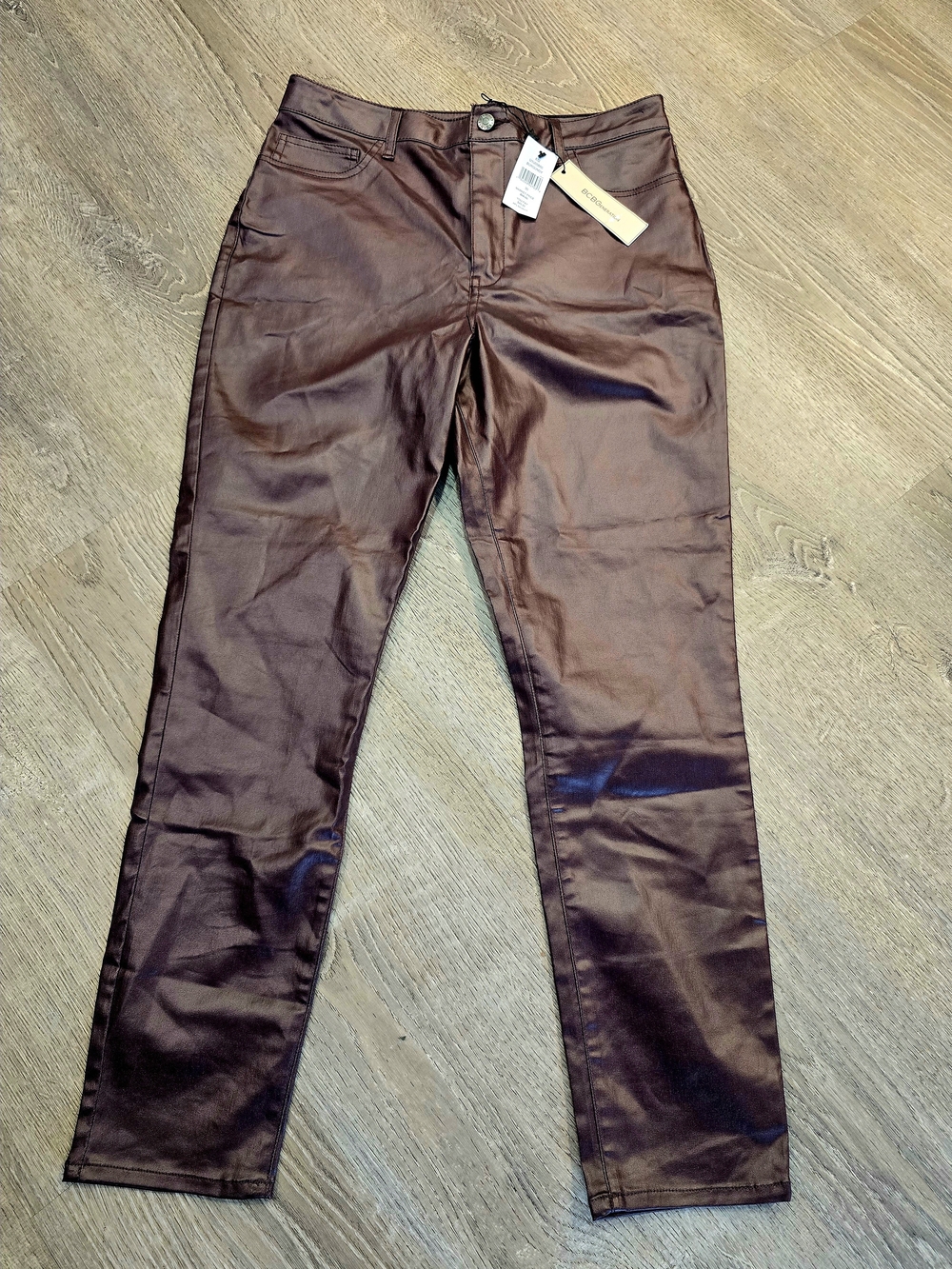 BCBG Generation Burgundy Coated Skinny Jeans Size 30 New With Tags